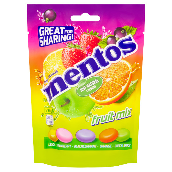 Mentos Fruit Mix Chewy Pouch 140g (B)