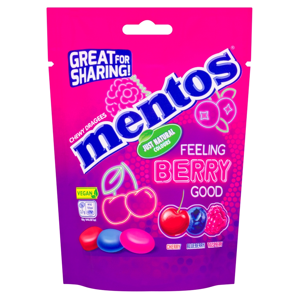 Mentos Berries Chewy Pouch 140g (B)