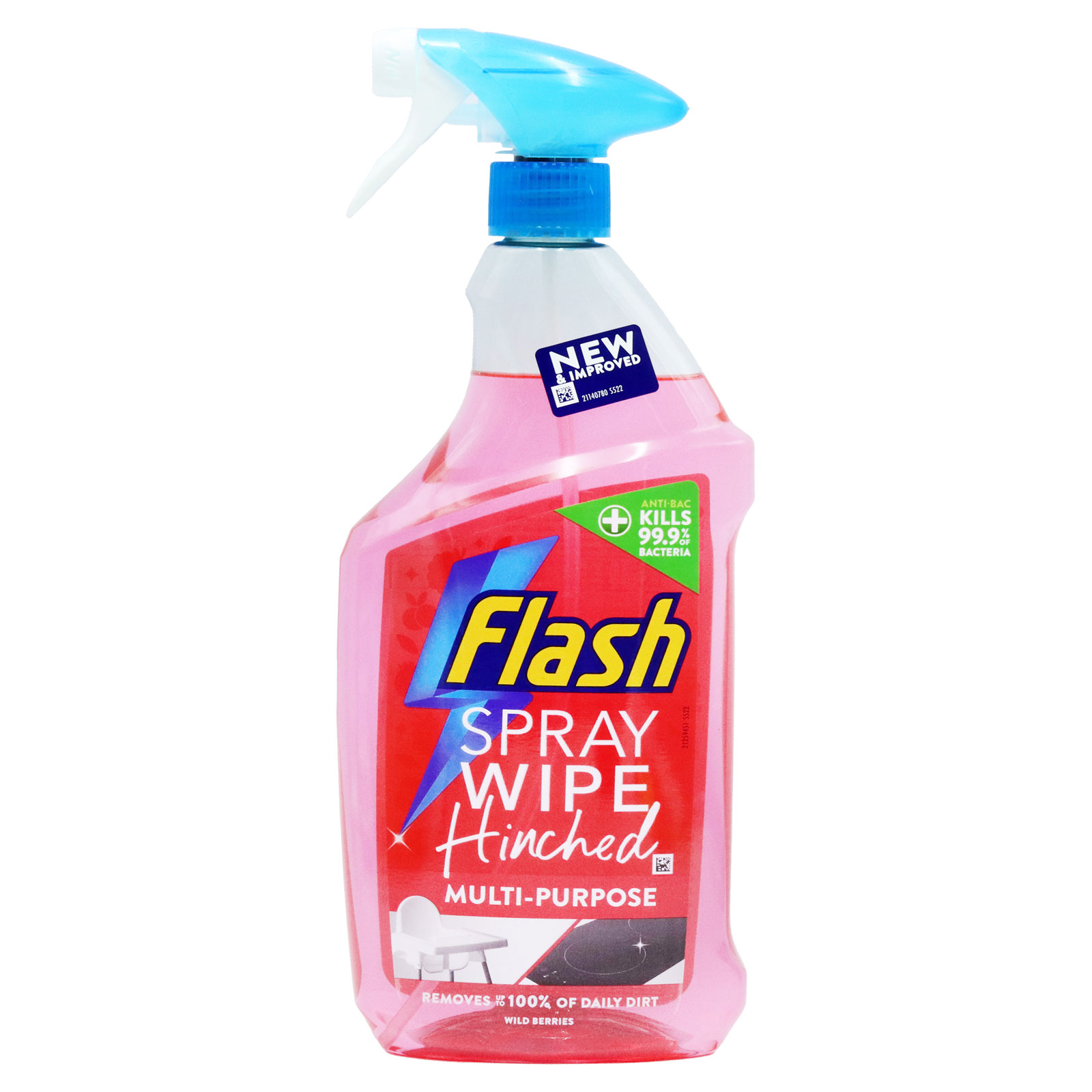 (DELIST) Flash Anti Bacterial Spray Wipe Hinched Wild Berry 800ml