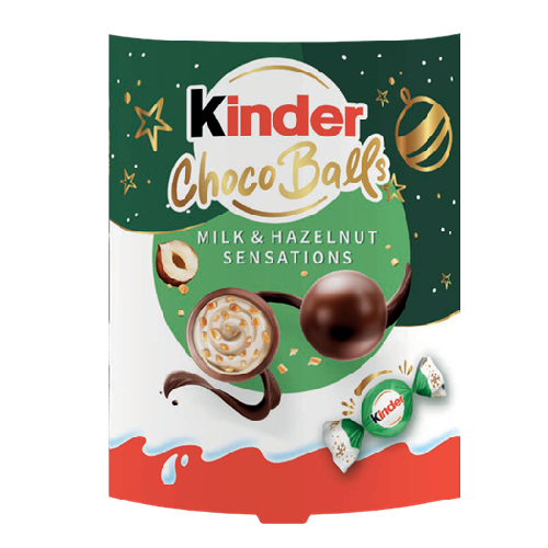 (DELIST)Kinder Christmas Choco Balls Milk & Hazelnut Sensations 90g NEW