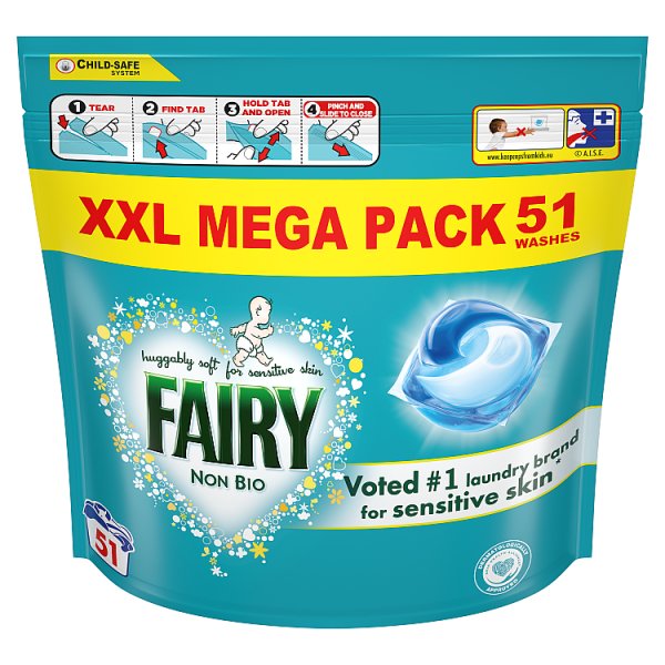 Fairy Non Bio Washing Pods Sensitive 51W (HS)