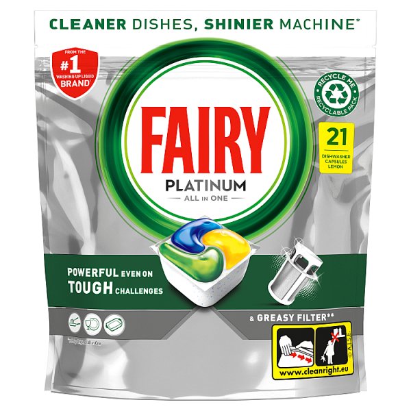 Fairy Platinum All In One Dishwasher Tablets Lemon (HS)
