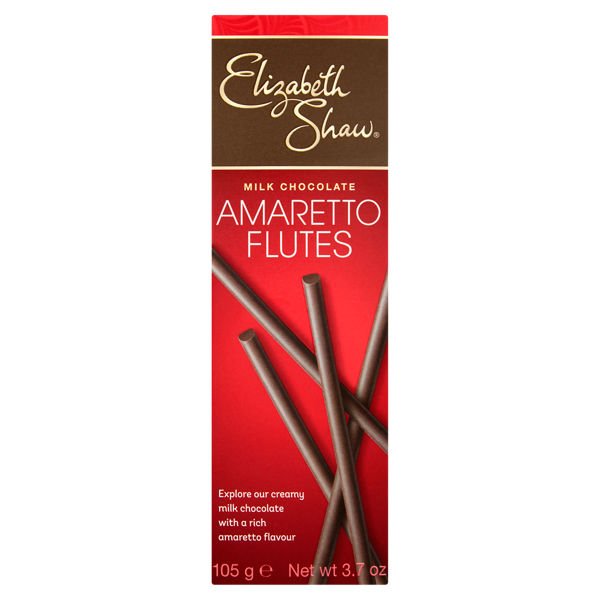 Elizabeth Shaw Flutes Milk Chocolate Amaretto 105g