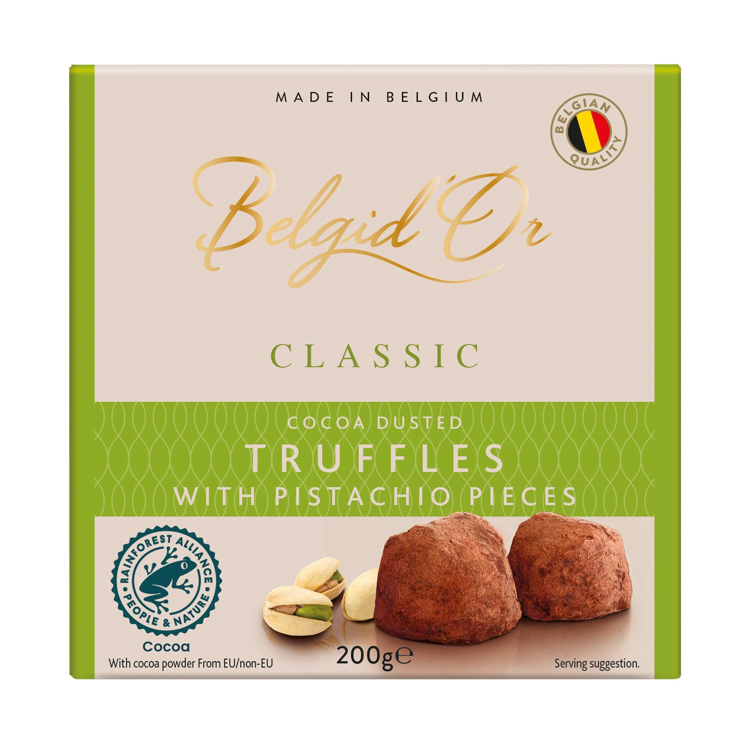 (DELIST)Belgid Or Belgian Cocoa Dusted Pistashio Truffles 200g