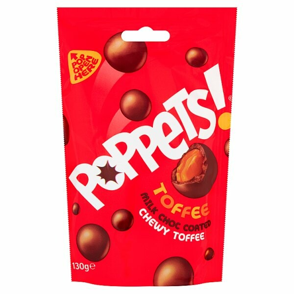 Poppets Toffee Milk Choco Coated Chewy Toffee 130g