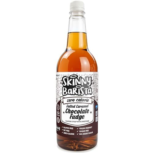Skinny Food Zero Calorie Calorie Salted Caramel Chocolate Fudge Barista Coffee Syrup 1Ltr 