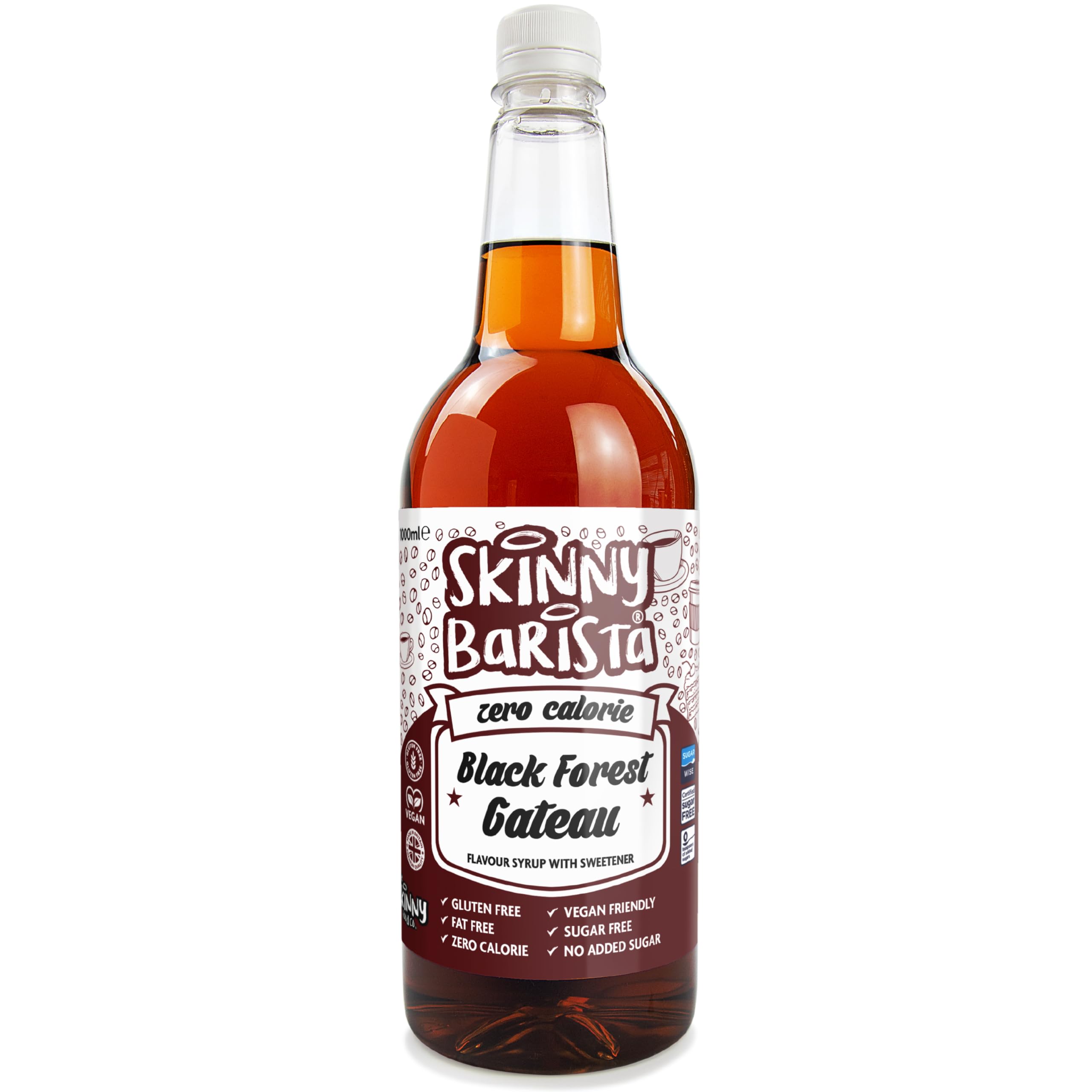Skinny Food Zero Calorie Black Forest Gateau Barista Coffee Syrup 1Ltr