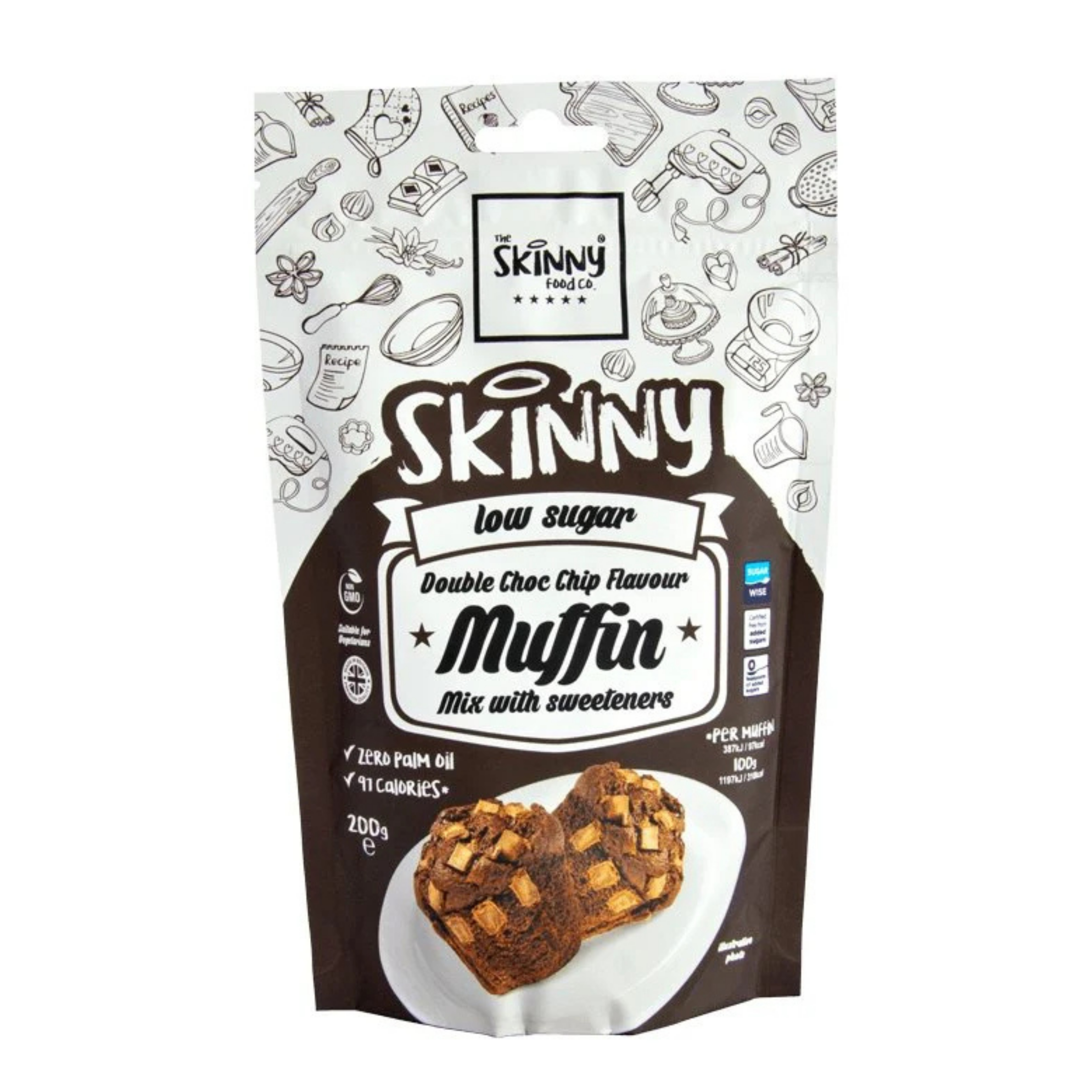 Skinny Low Sugar Double Choc Chip Muffin Baking Mix  200g