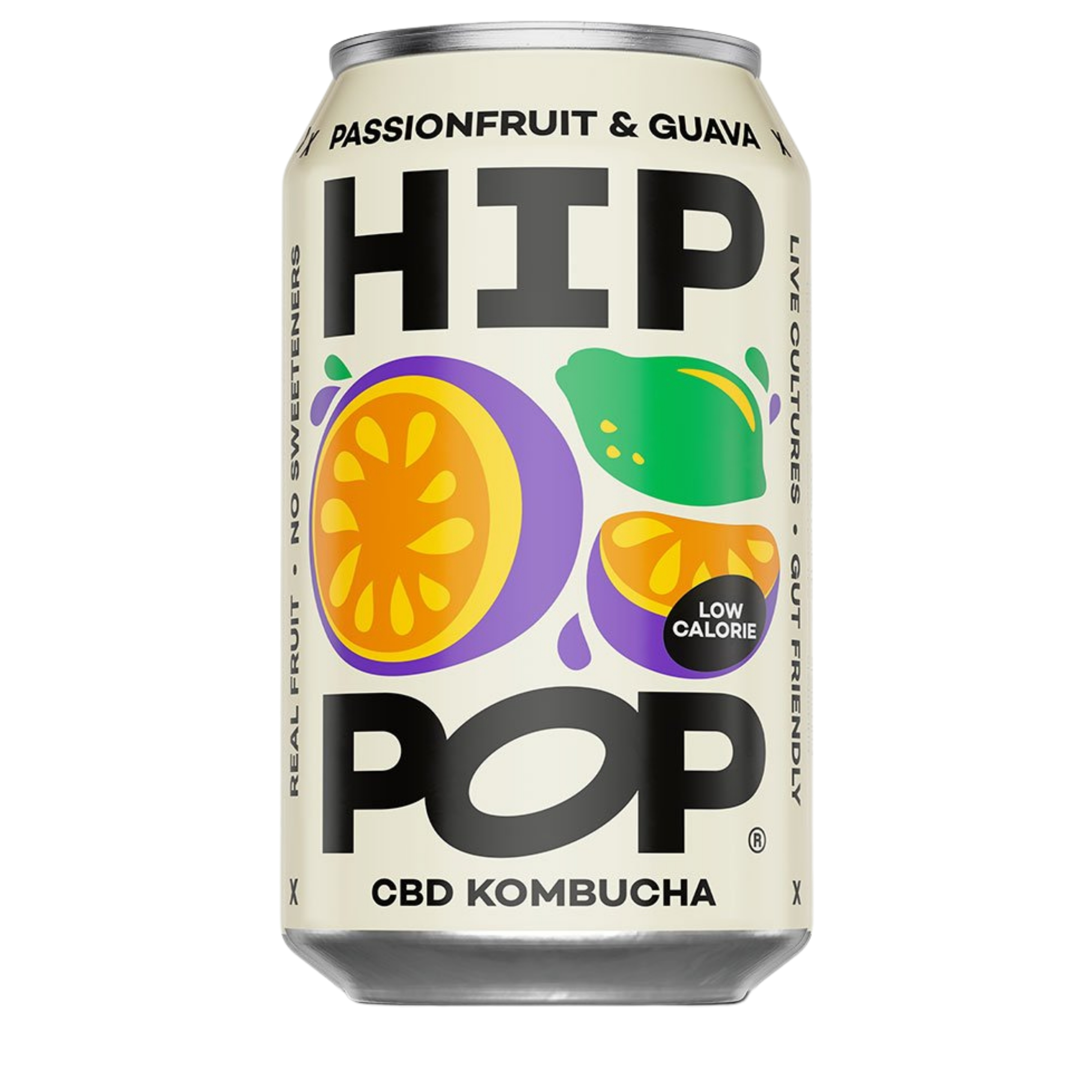 Hip Pop Passionfruit & Guava CBD Kombucha Soda 330ml