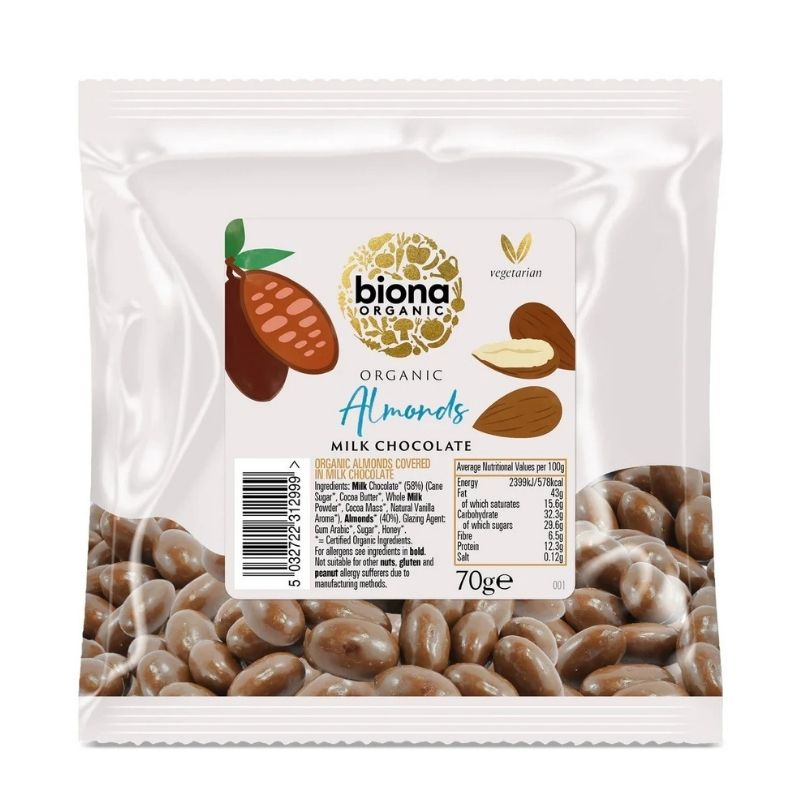 Biona Organic Almonds Milk Chocolate 70g