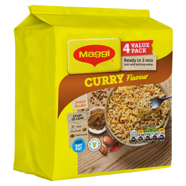 Maggi 3 Minute Instant Noodles Curry 4pk (4 x 59g)