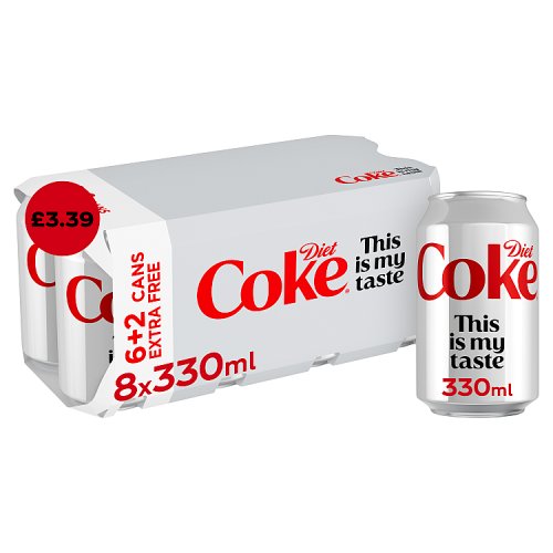 Diet Coke Can 8pk (8 x 330ml) PM £3.39
