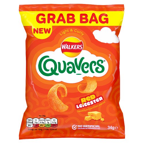 Walkers Quavers Red Leicester Grab Bag 34g