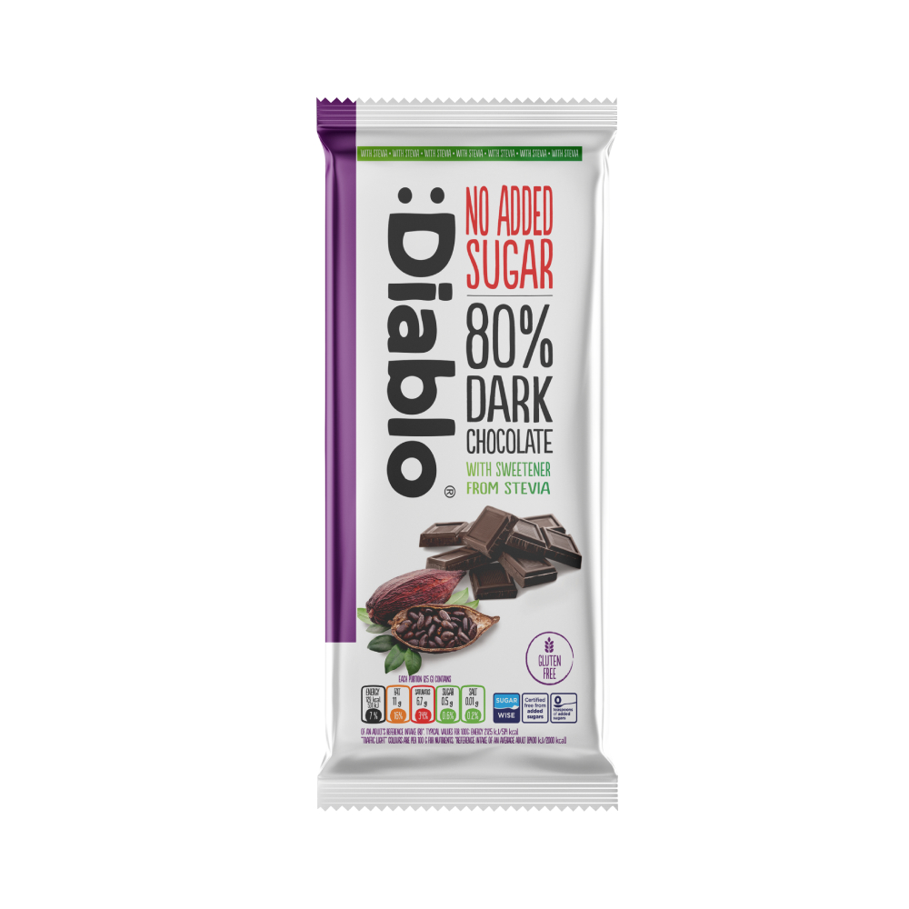 Diablo Stevia Dark Chocolate 80% NAS 75g