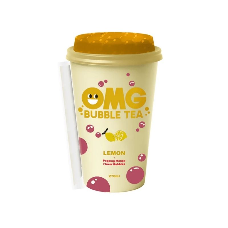OMG Bubble Tea Lemon with Mango Flavour Bubbles 270ml