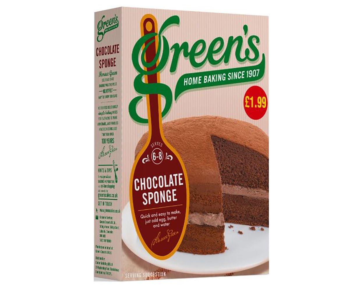 Green's Chocolate Sponge Cake Mix 221g PM £1.99 
