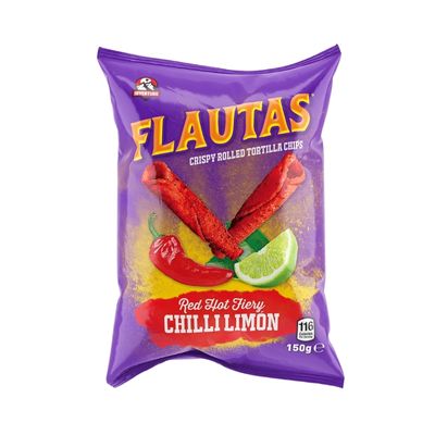 Inventure Flautas Red Hot Fiery Chilli Limon 150g