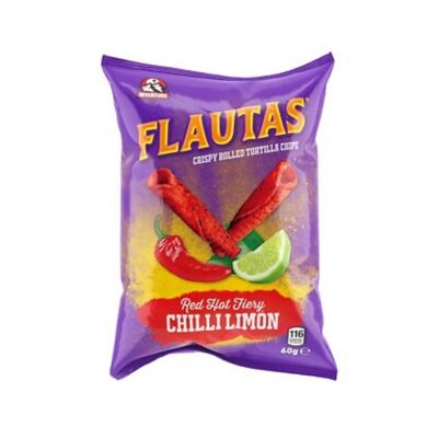 Inventure Flautas Red Hot Fiery Chilli Limon 60g