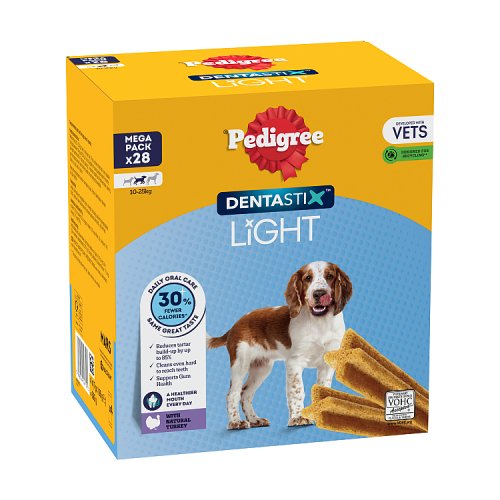 Pedigree Dentastix Light Daily Dental Chews Medium Dog 28 Sticks NEW