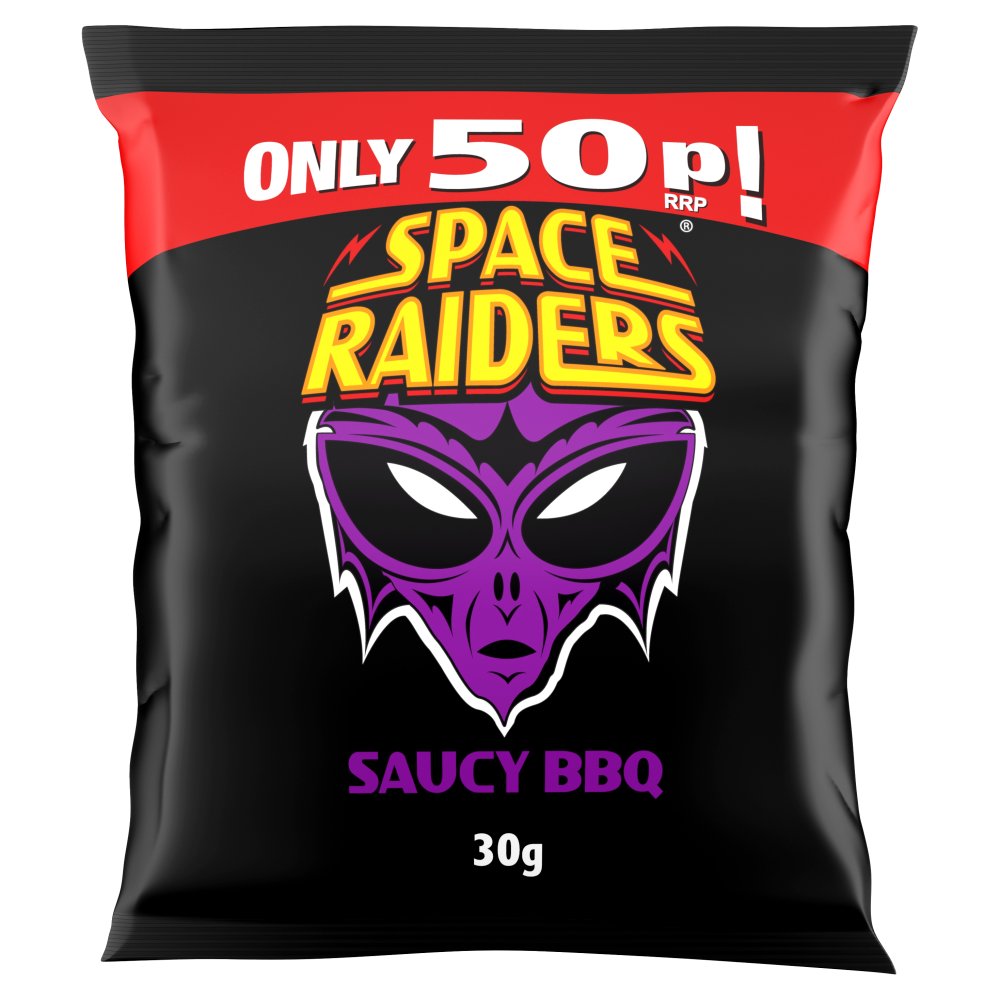 Space Raiders Saucy BBQ Crisps PM 50p 30g
