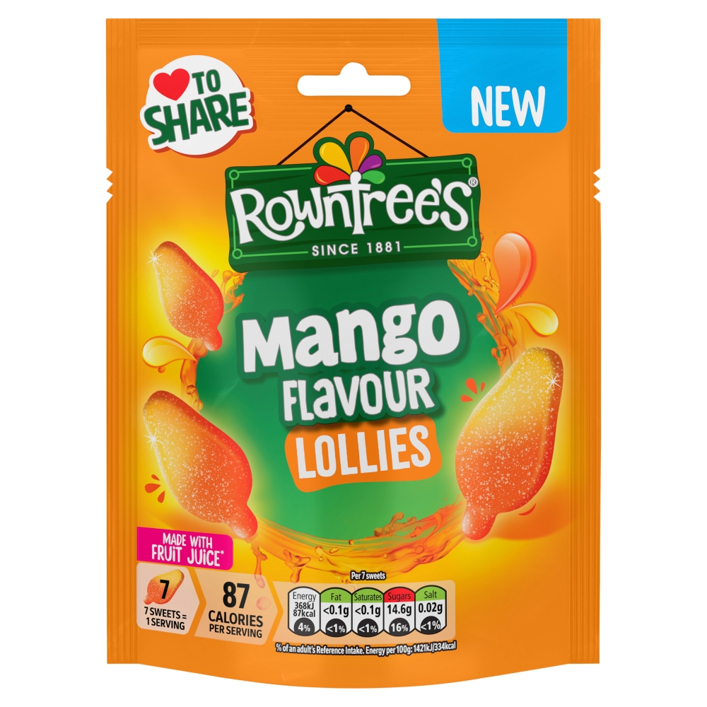 Rowntrees Pouch Mango Lollies 130g NEW