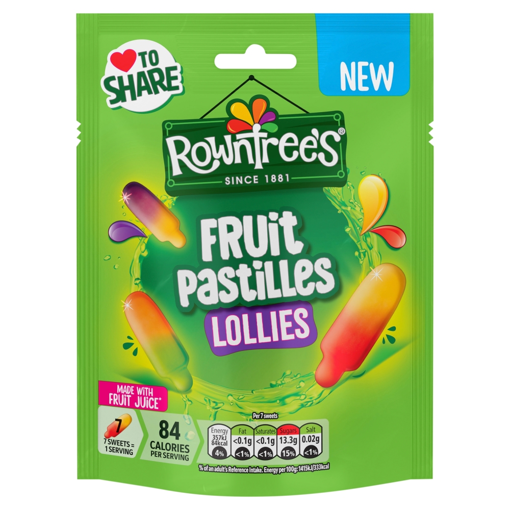 Rowntrees Pouch Sour Watermelon Lollies 130g NEW