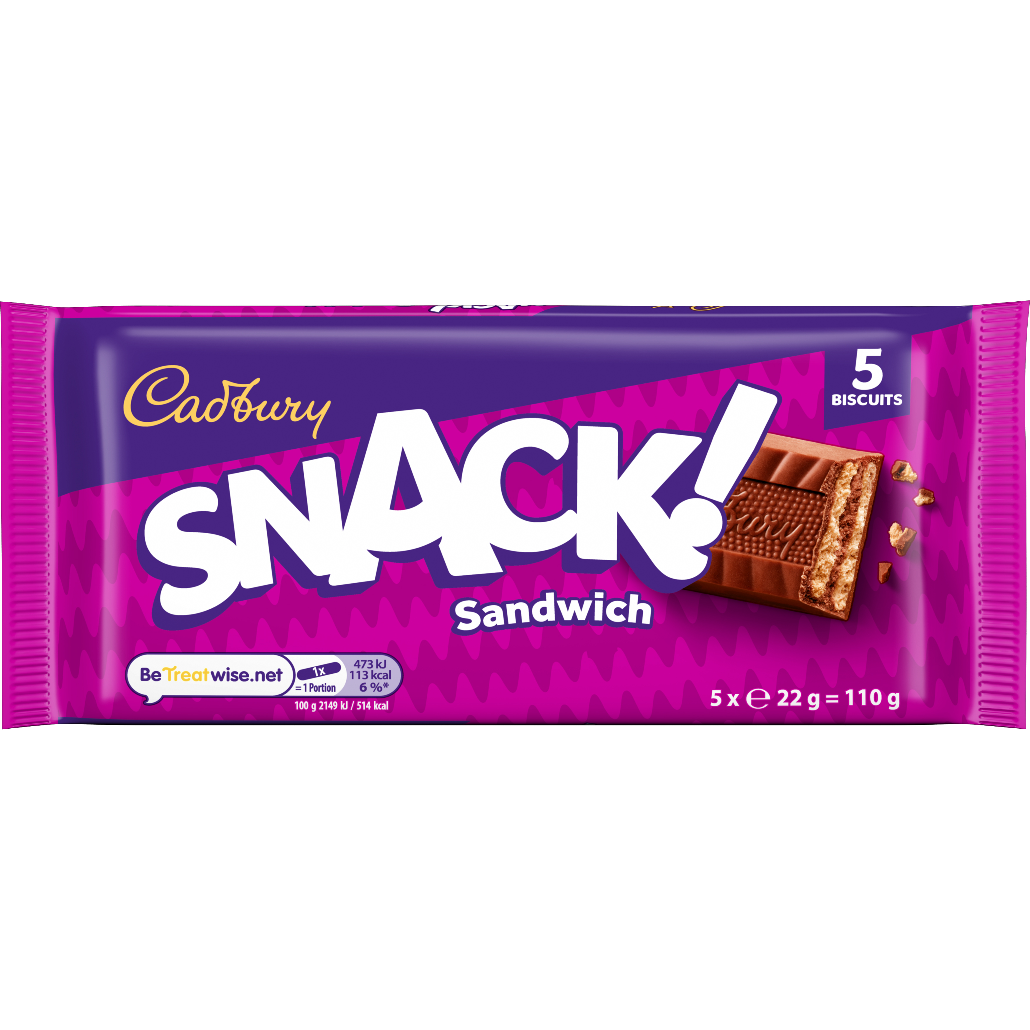 Cadbury Snack Sandwich 5pk (5 x 22g) NEW