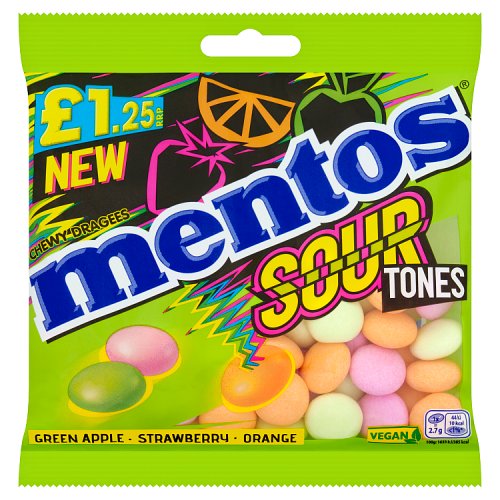 Mentos Sour Tones Bag PM £1.25 120g NEW