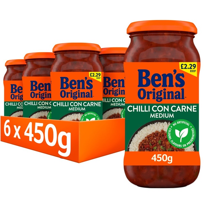 Bens Original Sauce Medium Chilli Con Carne PM £2.29 450g