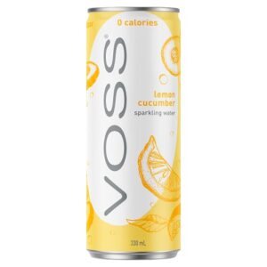 Voss Sparkling Water Lemon Cucumber Can 330ml NEW