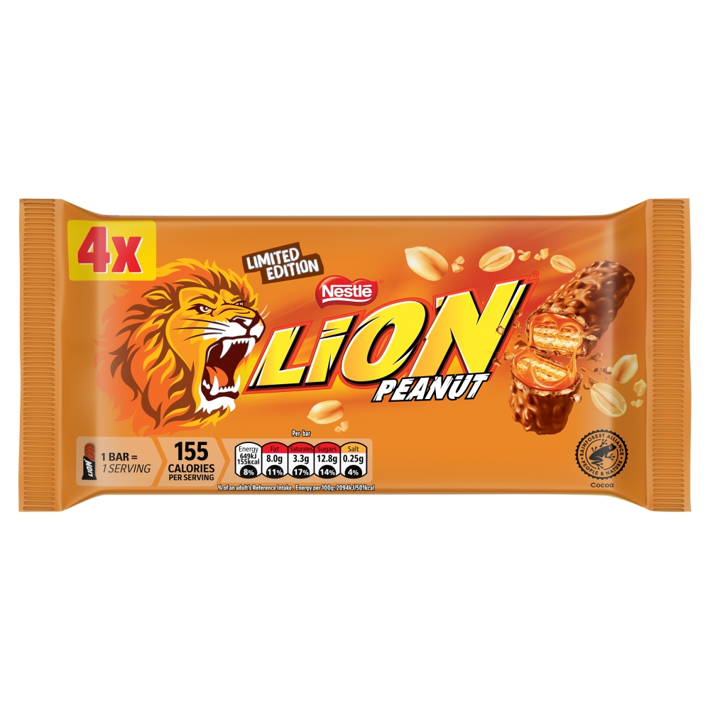 Lion Bar Peanut Ltd 4pk (4 x 31g) NEW