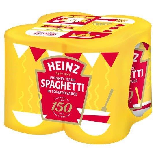 Heinz Spaghetti In Tomato Sauce Low Sugar 4pk (4 x 400g) 
