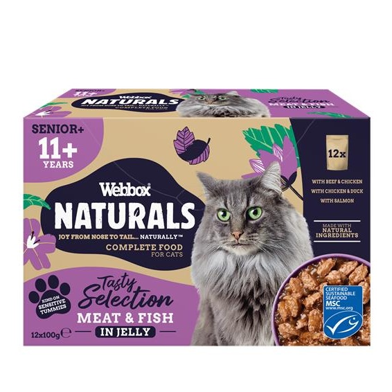 Webbox Cat Natural Pouches Senior Mixed Selection In Jelly 8pk (8 x 100g)
