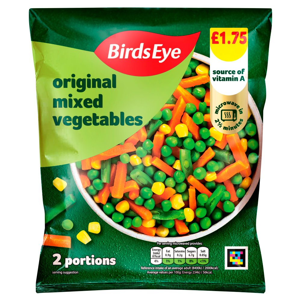 Birds Eye Mixed Vegetables 340g PM £1.75