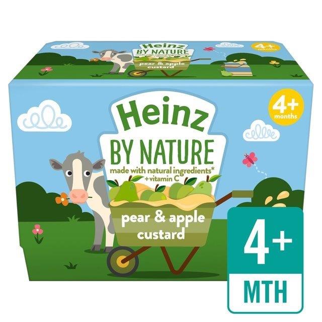 Heinz Pot 6m+ Custard Pear & Apple 4pk (4 x 100g) 