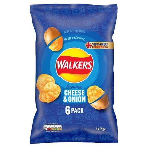 Walkers Crisps 6pk Cheese & Onion (6 x 25g)