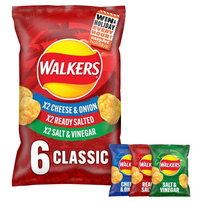 Walkers Crisps 6pk Variety (6 x 25g)