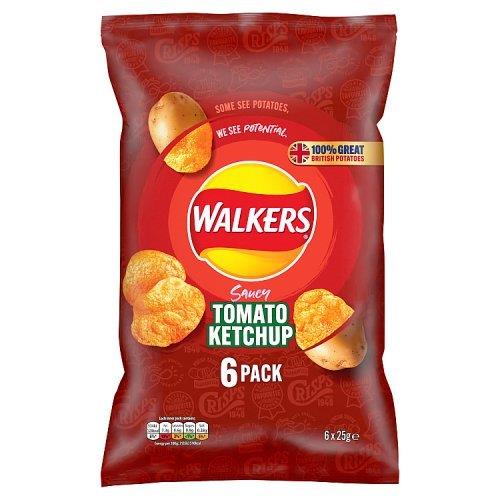 Walkers Crisps 6pk Tomato Ketchup (6 x 25g)