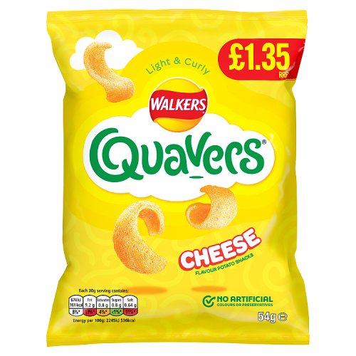 Walkers Bag Quavers Cheese Snacks PM £1.35 54g