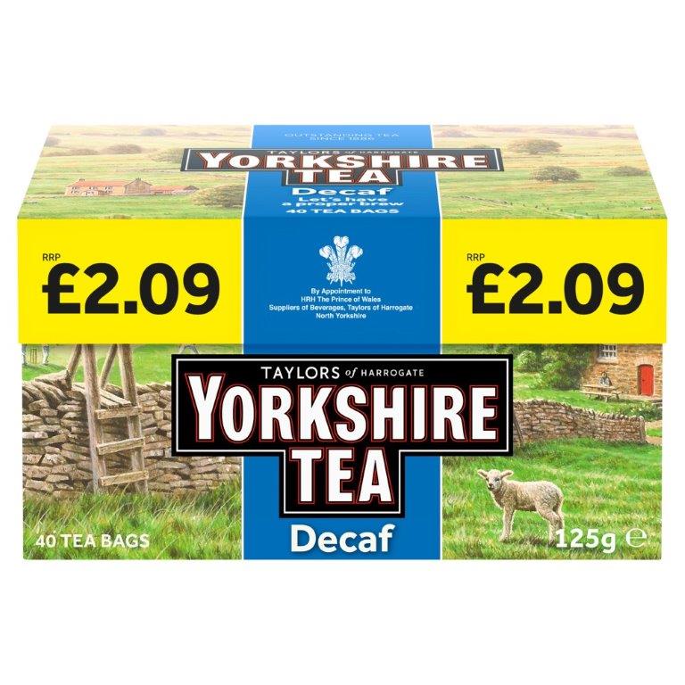 Yorkshire Decaf Tea Bags PM £2.09 40s 125g