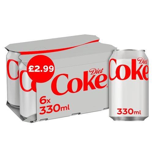 (DISCONTINUED) Diet Coke 6pk (6 x 330ml) PM £2.99 330ml