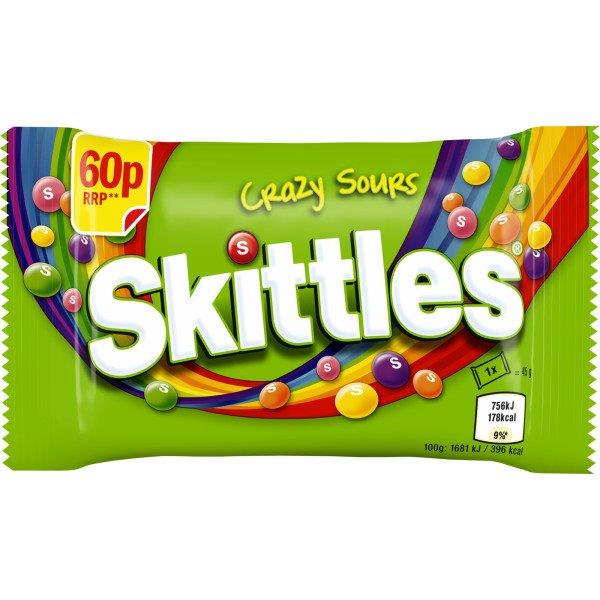 (STANDARD) Skittles Sours PM 65p 45g