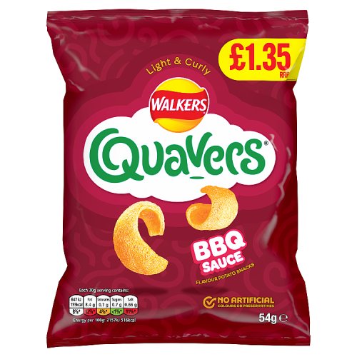 Walkers Quavers BBQ PM £1.35 54g