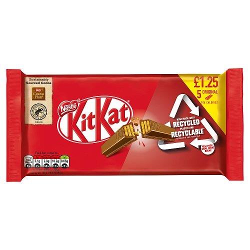 (STANDARD) KitKat 2 Finger Milk 5pk PM £ 1.25 (5 x 20.7g) 103.5g