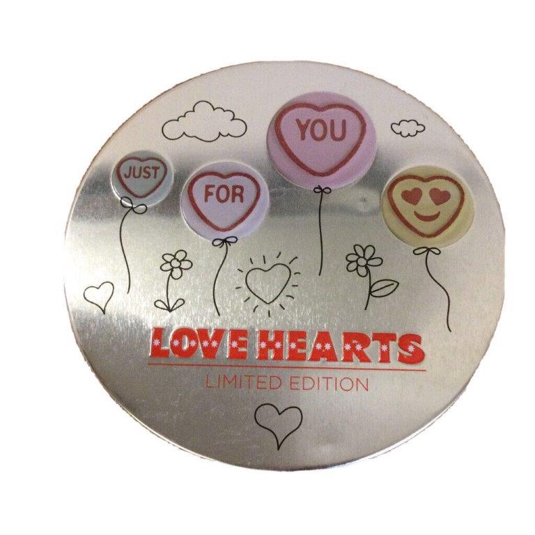 (DISCONTINUED) Love Hearts Valentine Chocolate Coin 100g