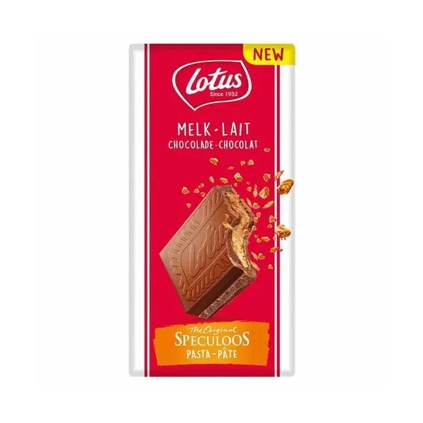 (STANDARD) Lotus Biscoff Milk Chocolate Tablet Speculoos Creme 180g
