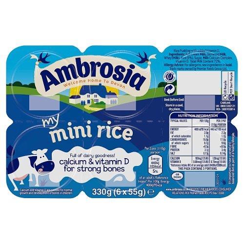 Ambrosia Rice Minis Pots 6pk 330g