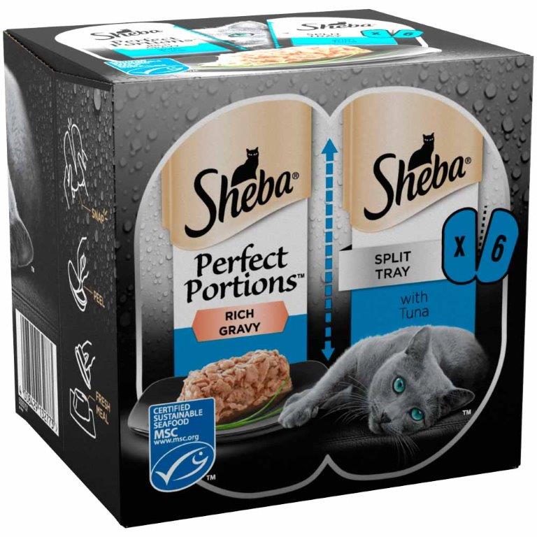 (Discontinued) Sheba Perfect Portions Wet Cat Food Trays Tuna in Gravy 6pk (6 x 37.5g)