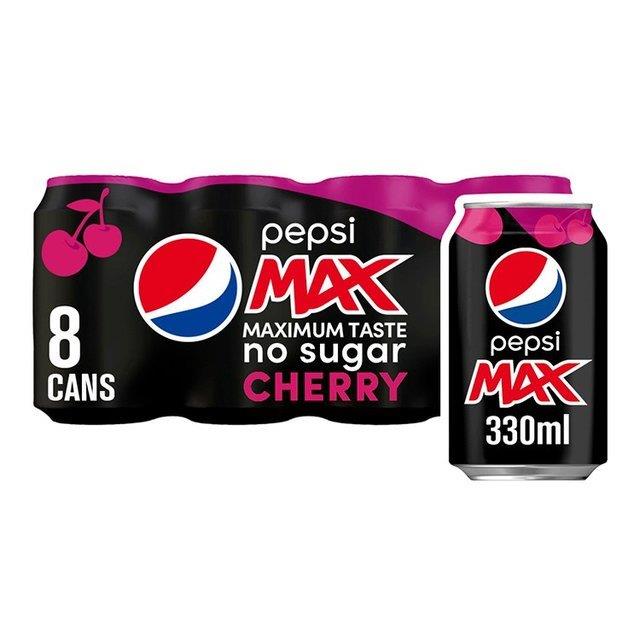 (DELIST) Pepsi Max Cherry No Sugar 8pk (8 x 330ml)