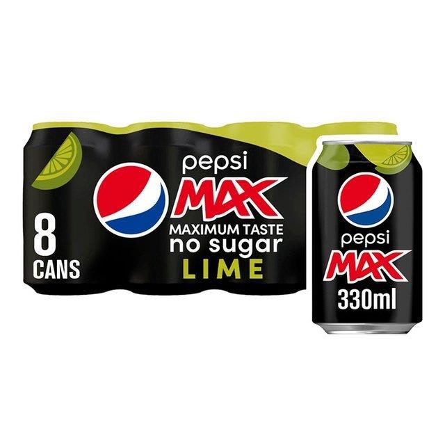 (DELIST) Pepsi Max Lime 8pk (8 x 330ml)